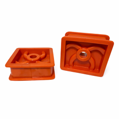 JUEGO REPUESTO SOPORTE ESCAPE MOFLE PLATINA (2 PZ.) "NARANJA"