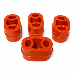KIT SOPORTES PARA ESCAPE MOFLES CHEVY (4 PZ.) "NARANJAS"