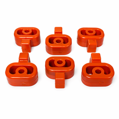 KIT SOPORTES PARA ESCAPE MOFLES FIESTA (6 PZ.) "NARANJAS"