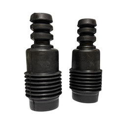 Par de topes de rebote delanteros para Ford Courier 2000-2012, fabricados en hule negro de alta resistencia.